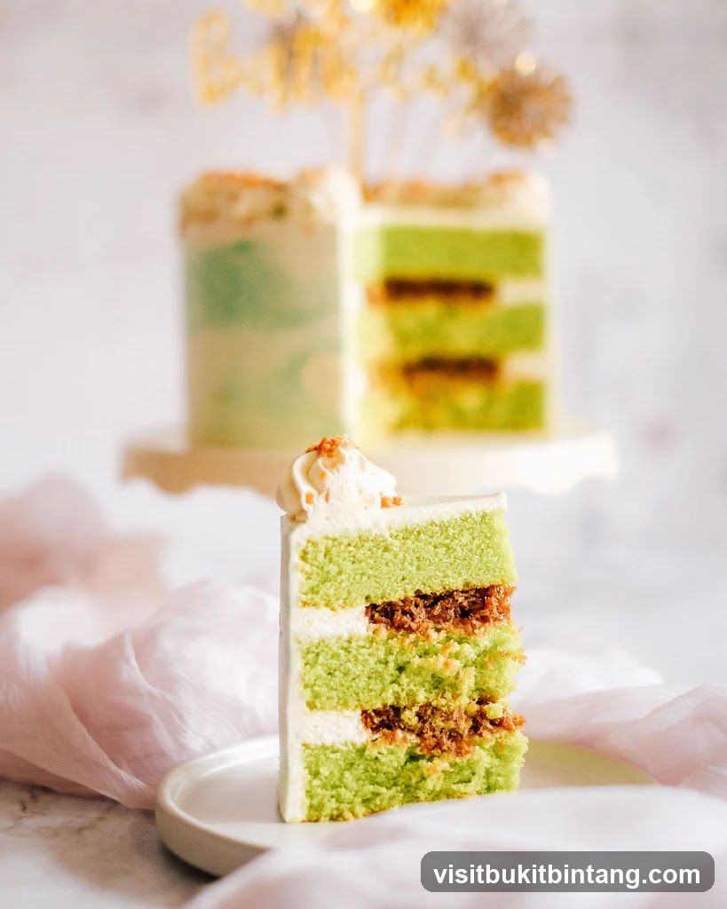 Slice of Pandan Cake