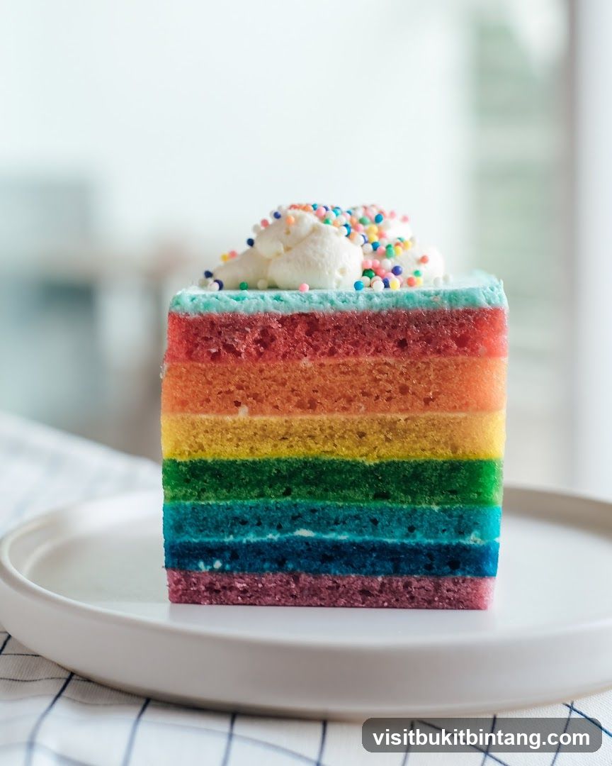 Rainbow Cake Slice