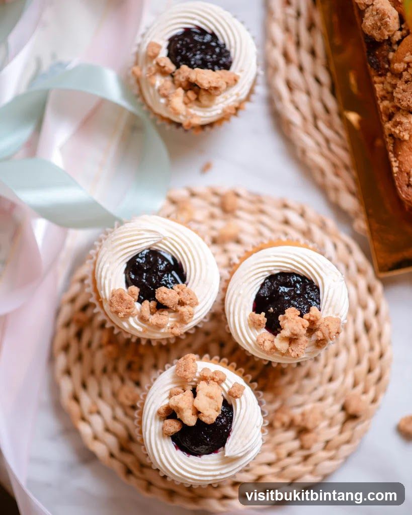 Cupcakes with Blueberry Filling