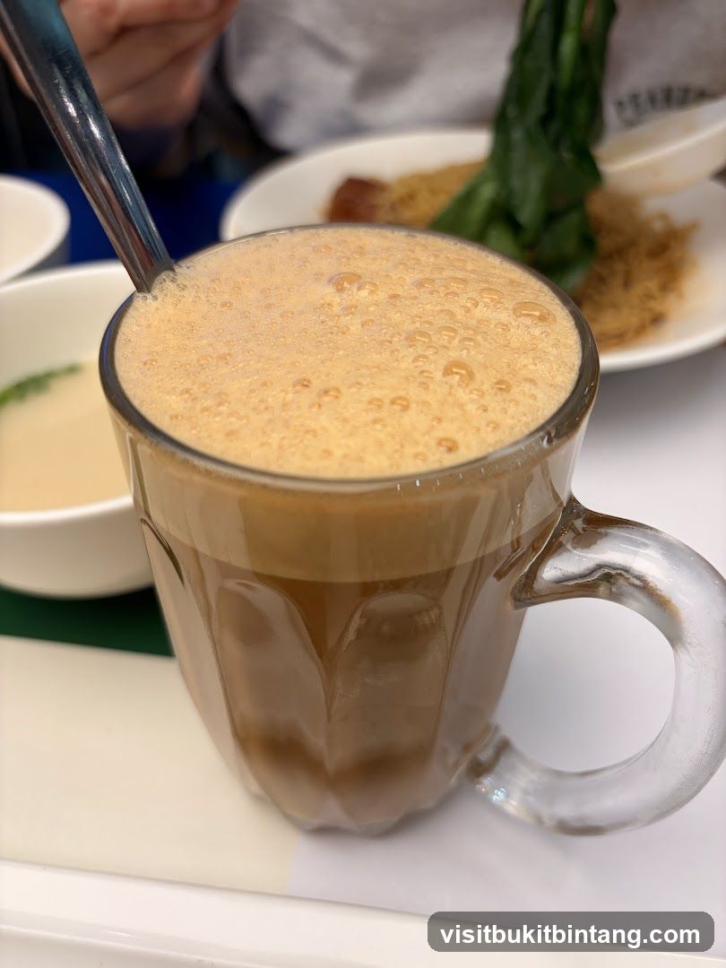 Foamy Drink with Noodles