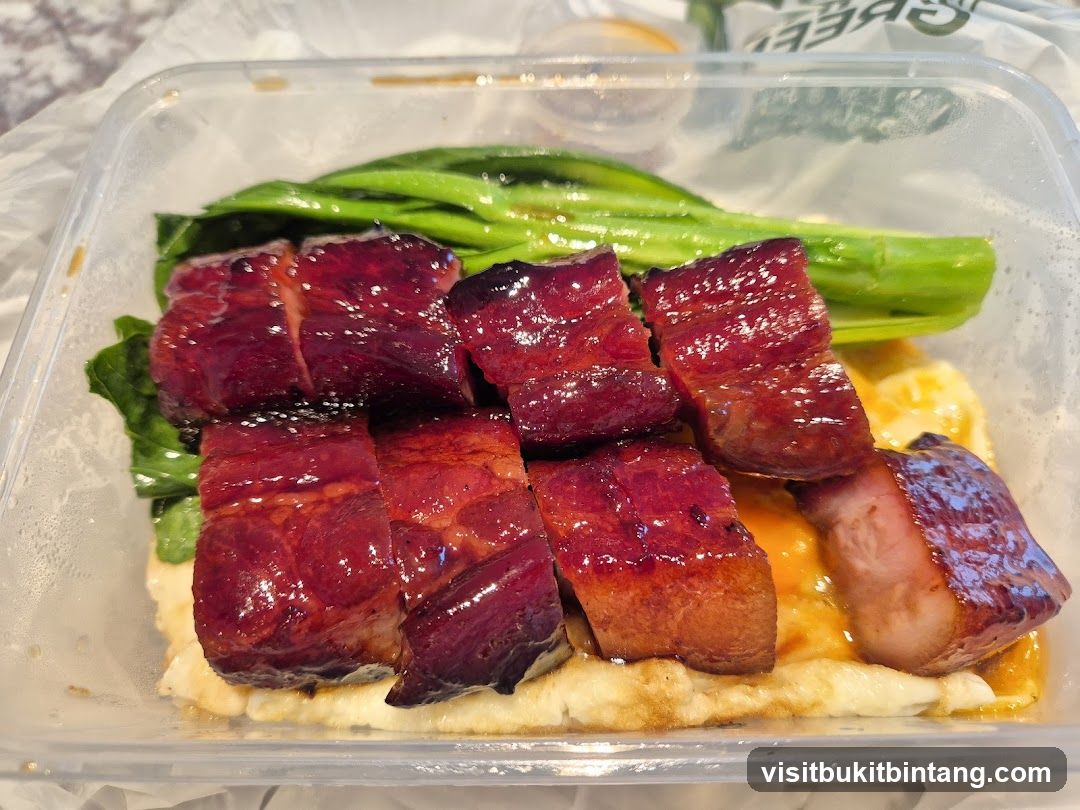 Char Siu Pork with Greens and Rice