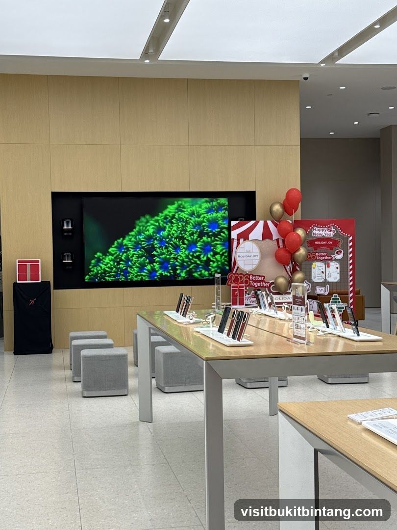 Store Display with Electronics and Holiday Decorations