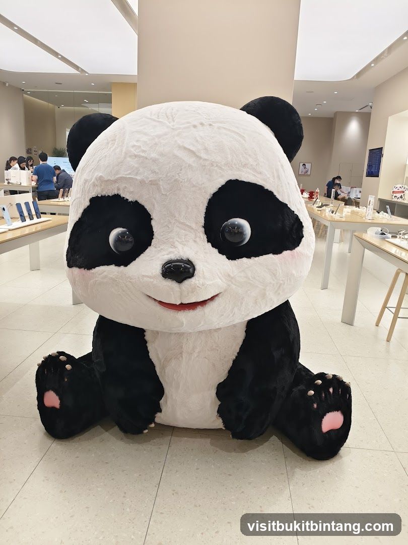 Giant Panda Mascot in Store