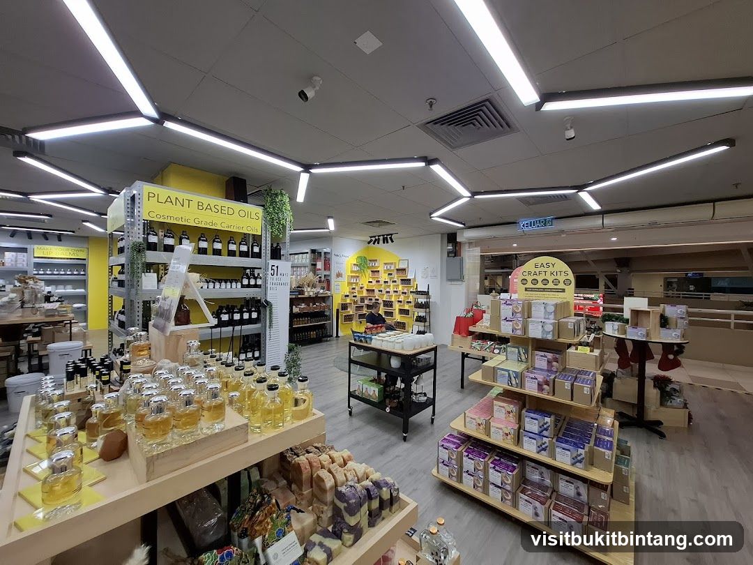 Store Interior with Oils and Craft Kits