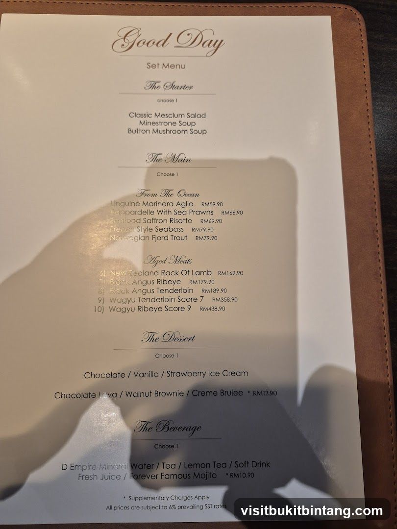 Good Day Set Menu