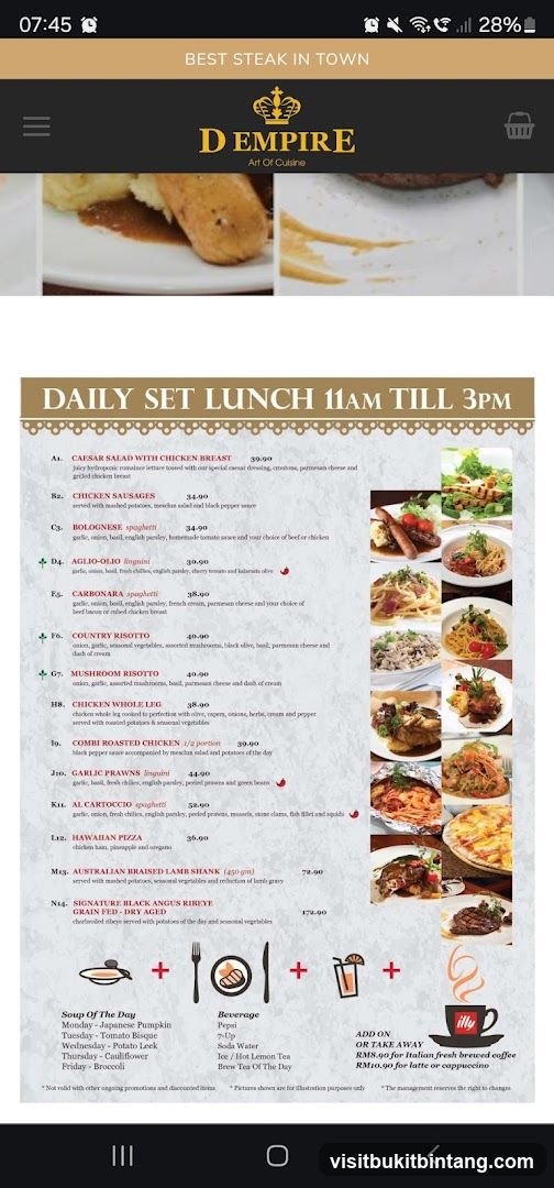 D EMPIRE Daily Set Lunch
