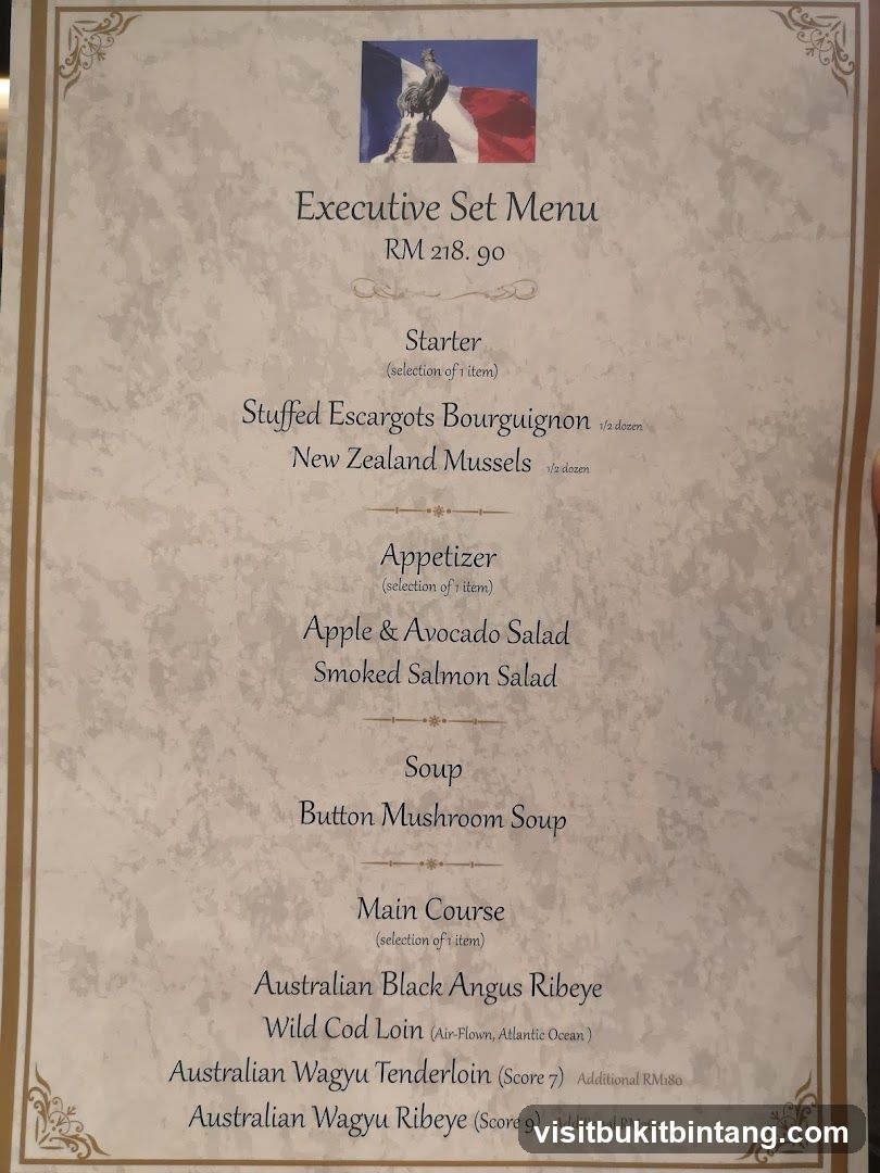 Executive Set Menu