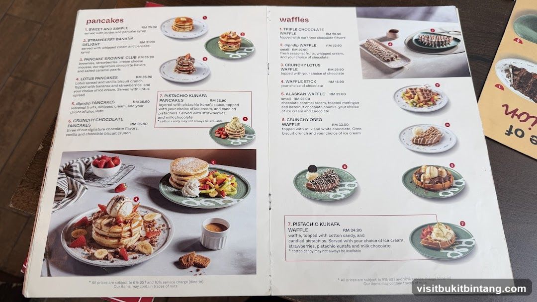 Pancakes and Waffles Menu