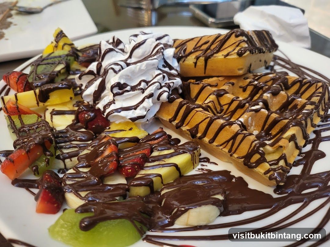 Waffles with Fruit and Chocolate