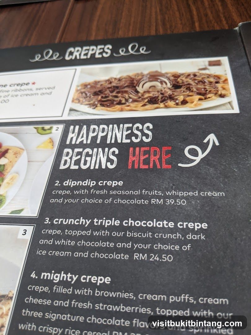 Crepes Menu