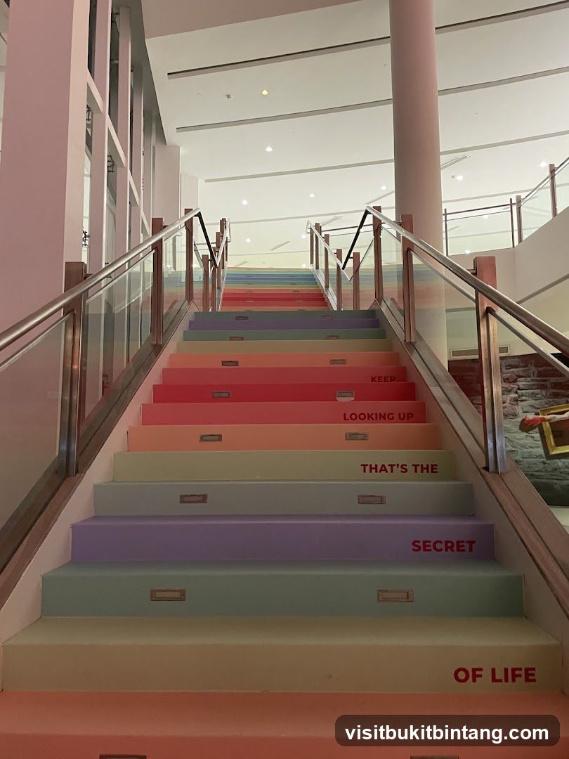 Rainbow Stairs with Inspirational Quotes