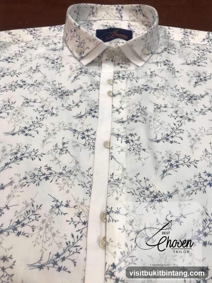 White Shirt with Floral Pattern