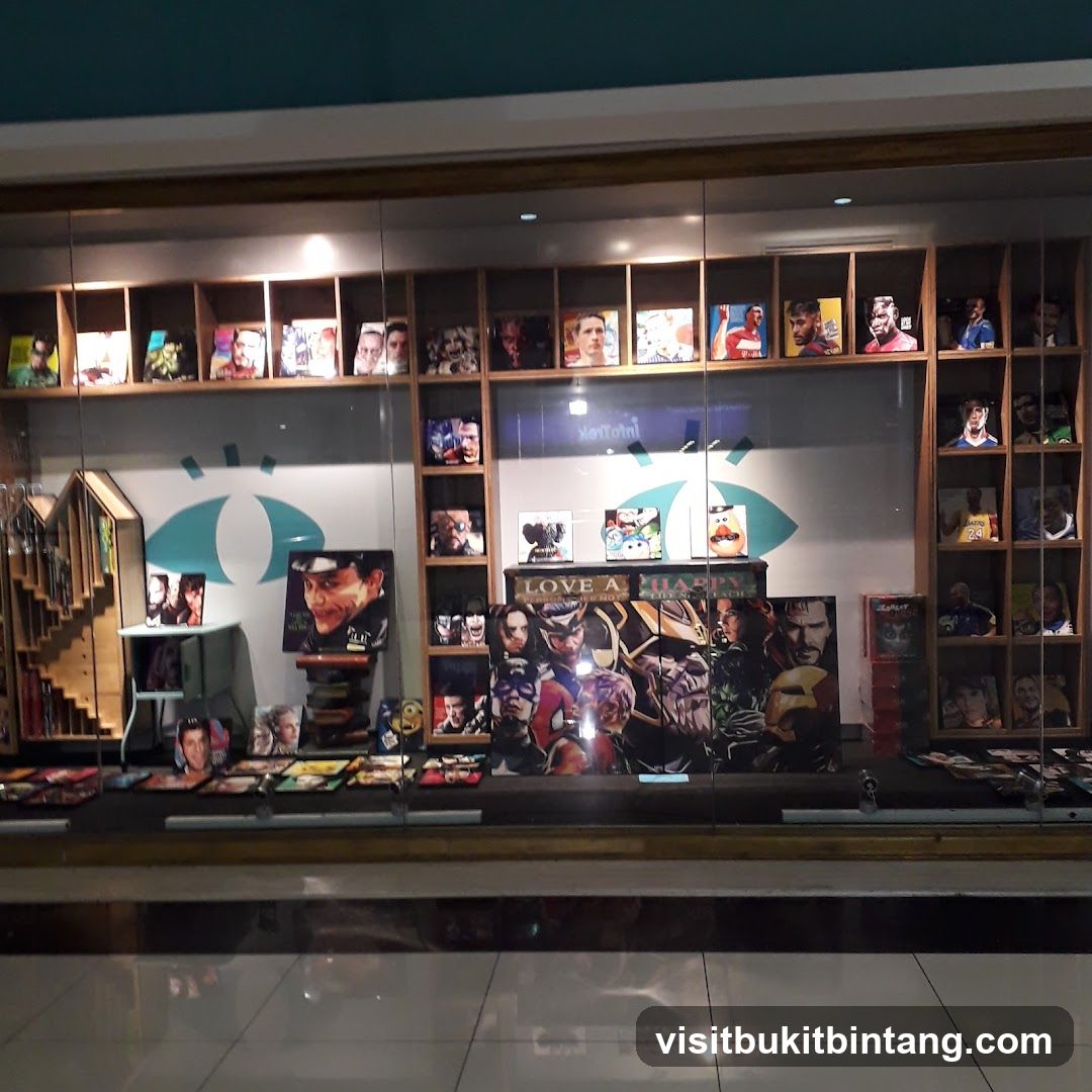 Display of pop culture merchandise