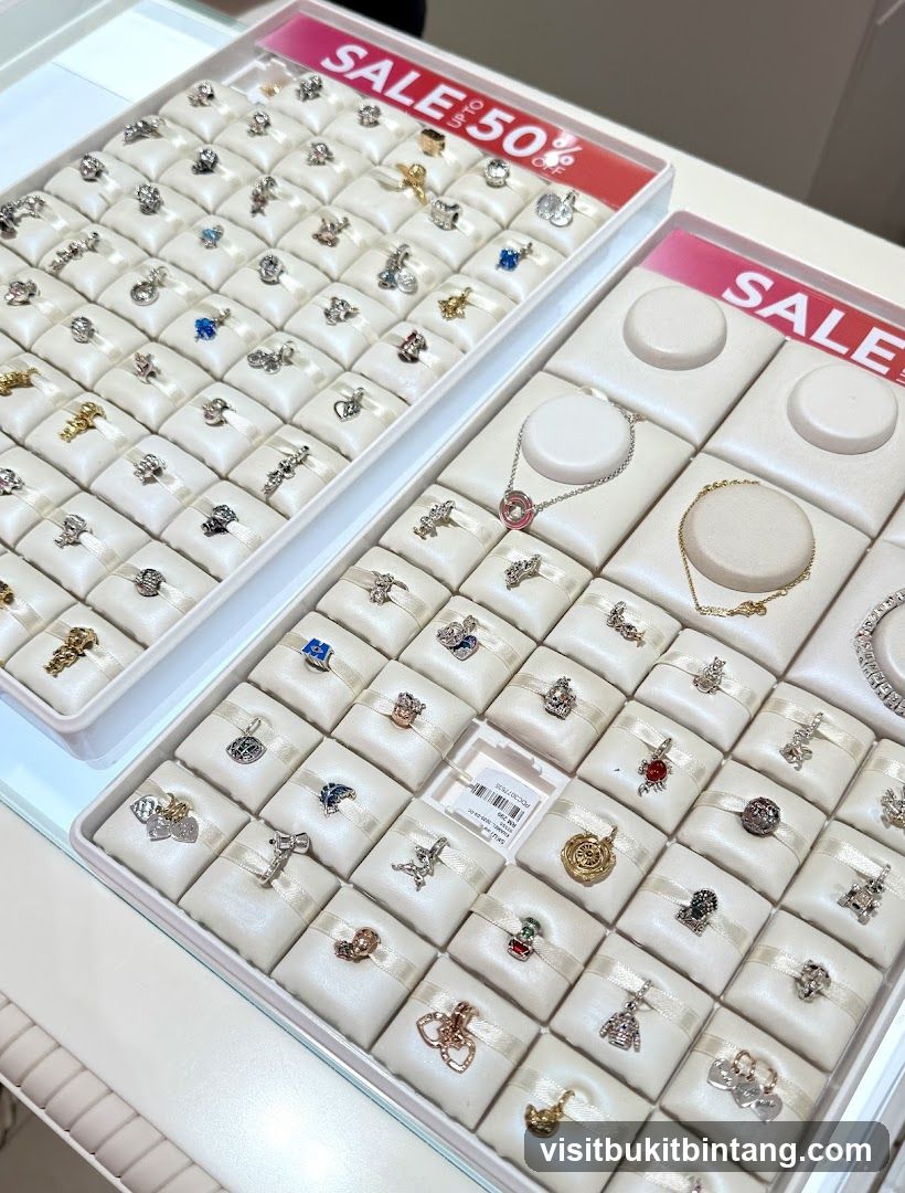 Jewelry Display with Sale Signage