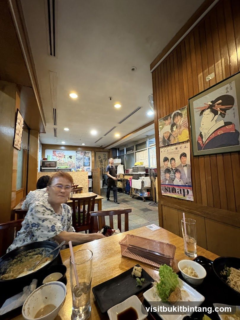 Restaurant Interior with Diners and Food