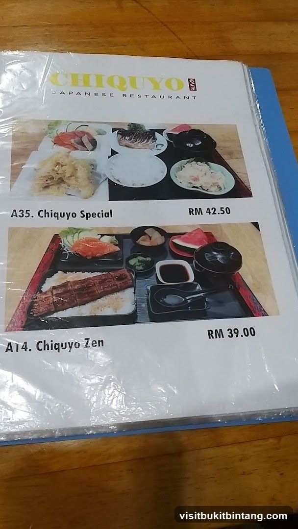 Chiquyo Japanese Restaurant Menu