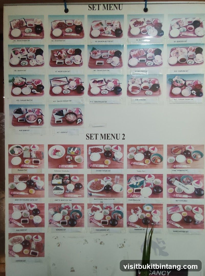 SET MENU 1 & 2