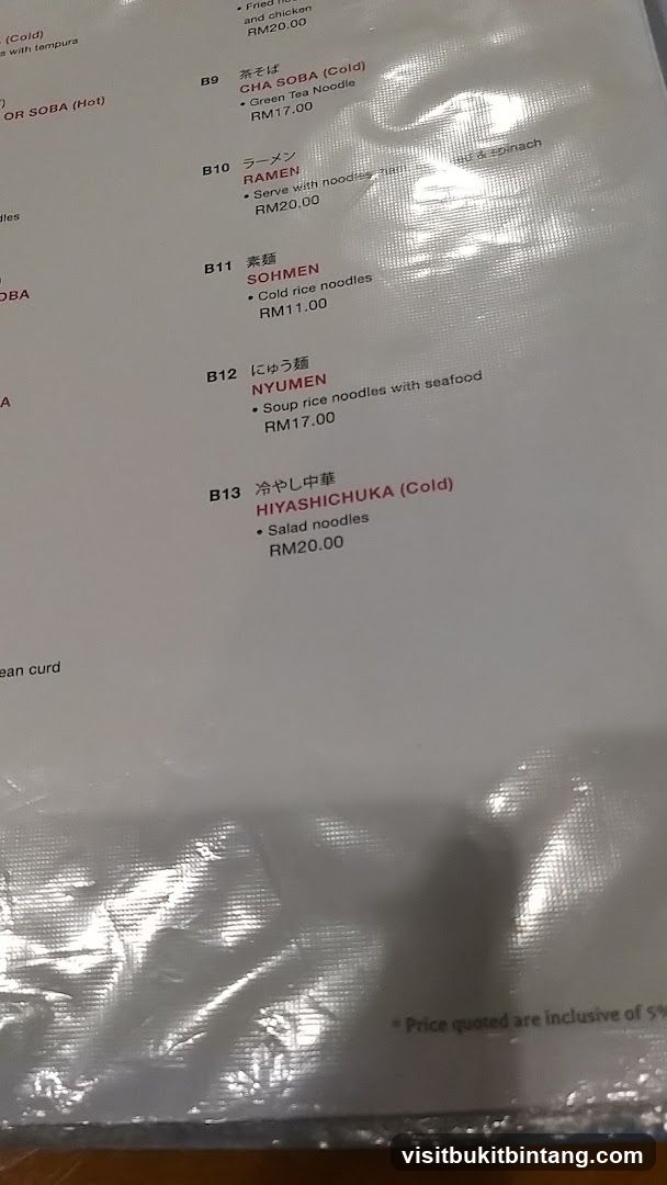 Menu Items