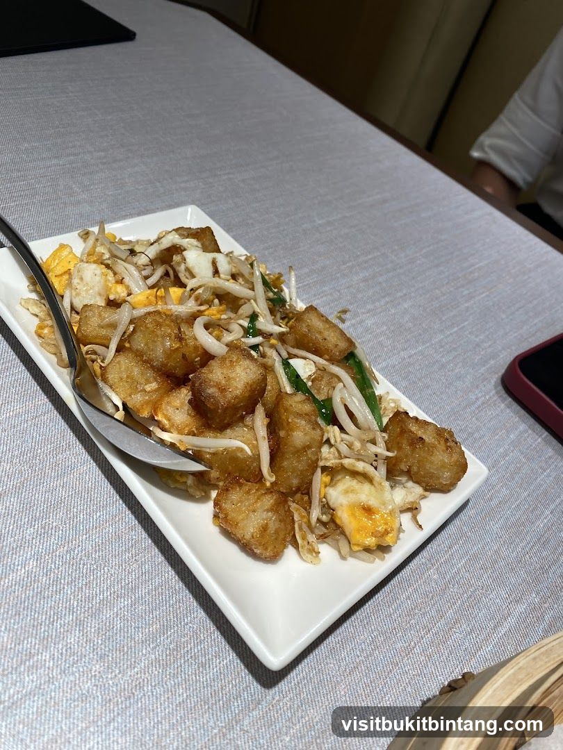 Fried Turnip Cake with Egg and Bean Sprouts