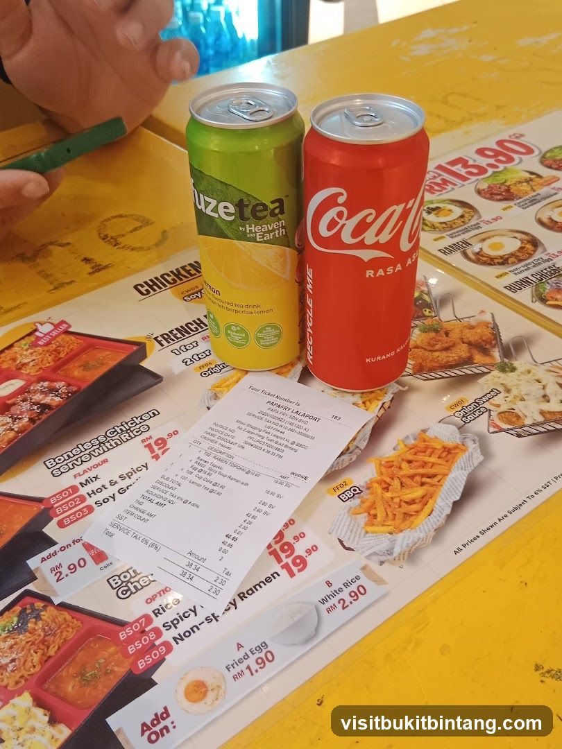 Food and Drinks with Receipt