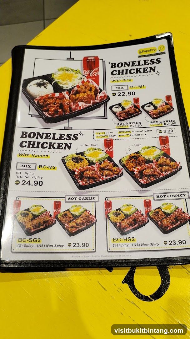 Boneless Chicken Menu