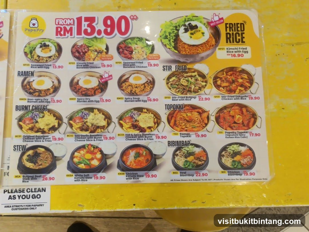 Papafry Menu