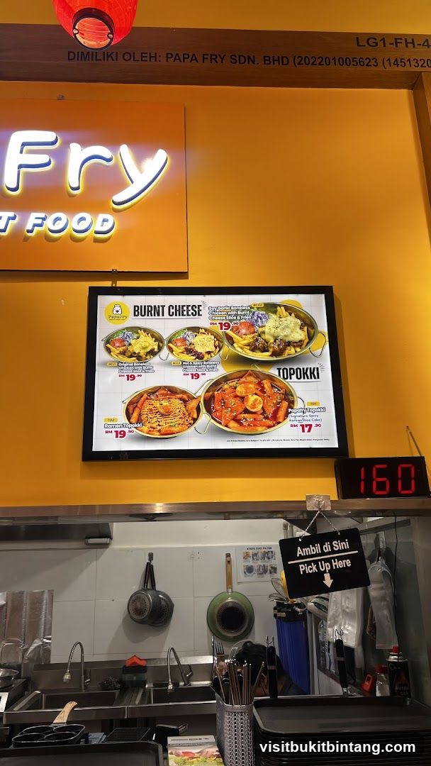 Papa Fry Menu Display