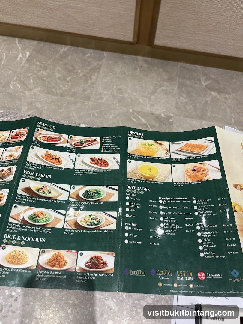 ParaThai Authentic Thai Cuisine Menu
