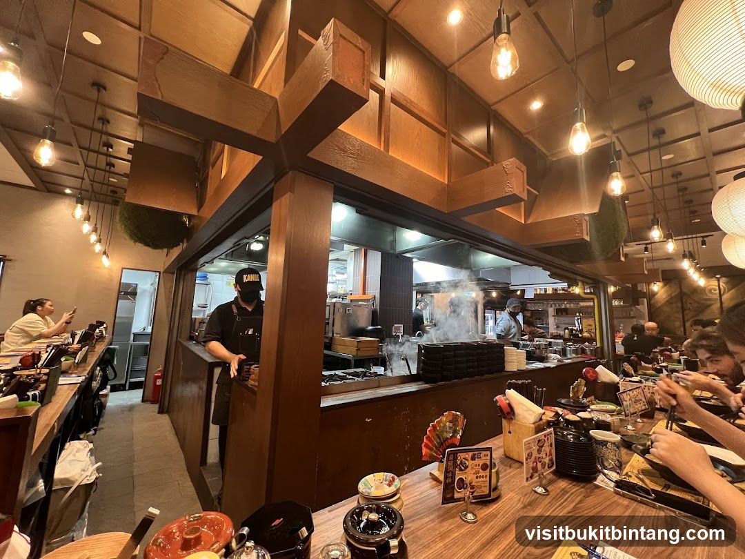 Restaurant Interior with Open Kitchen