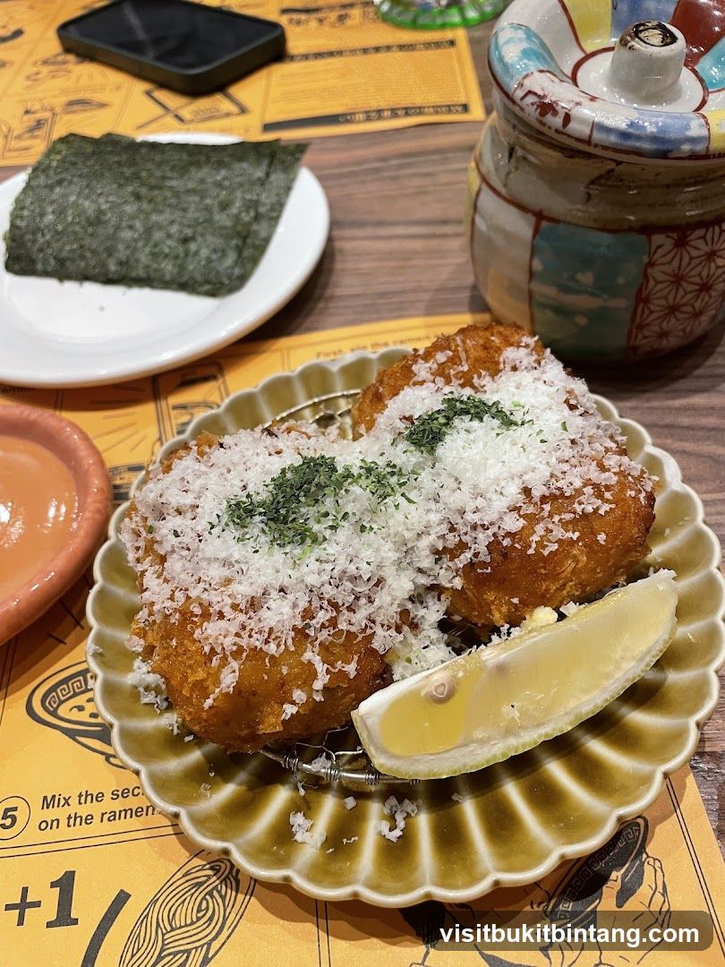 Fried Croquettes with Lemon and Seaweed