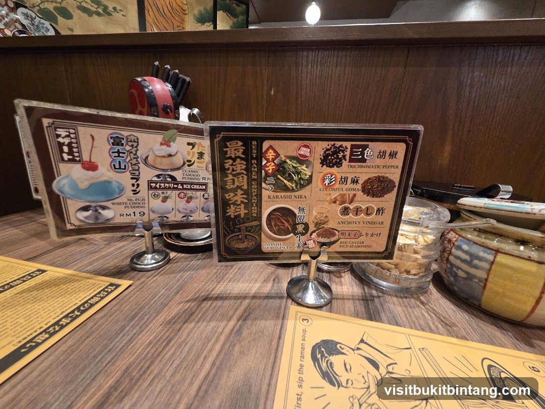 Ramen Condiments and Desserts