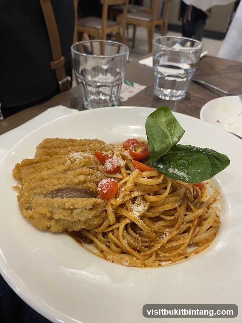Breaded Cutlet with Pasta