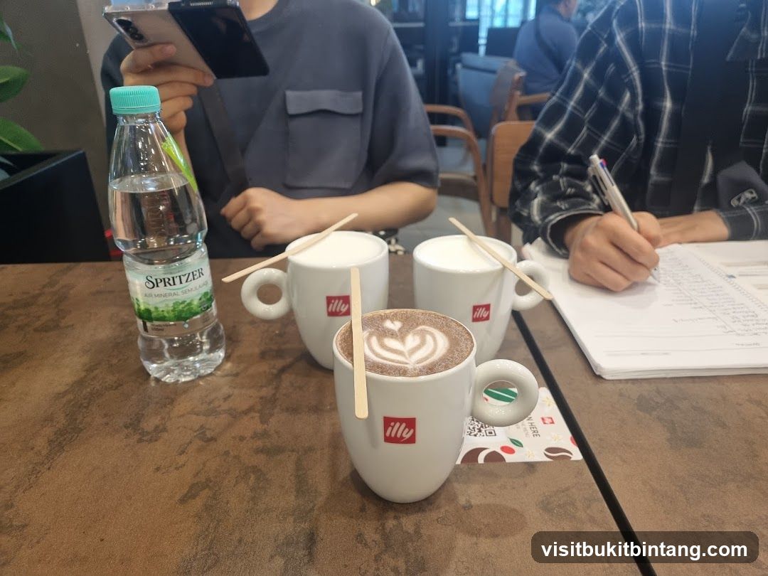 Coffee and Water on Table