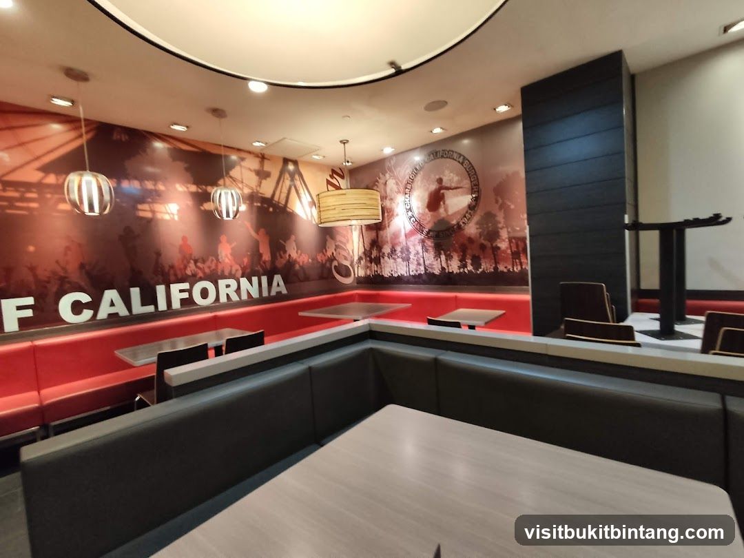 Restaurant Interior with California Themed Mural