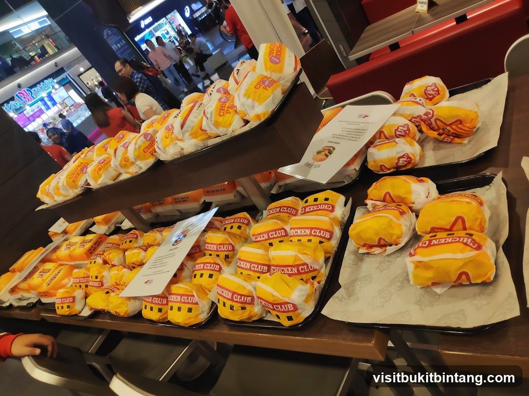 Burgers on display