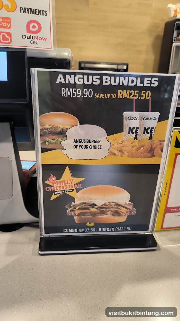 Carl's Jr. Menu Display