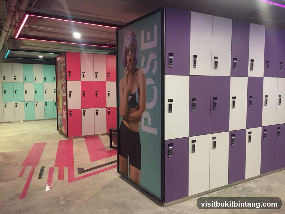 Locker Room with Colorful Lockers