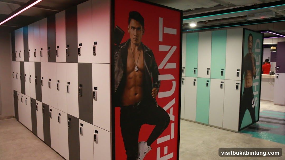 Gym Locker Room with Promotional Posters