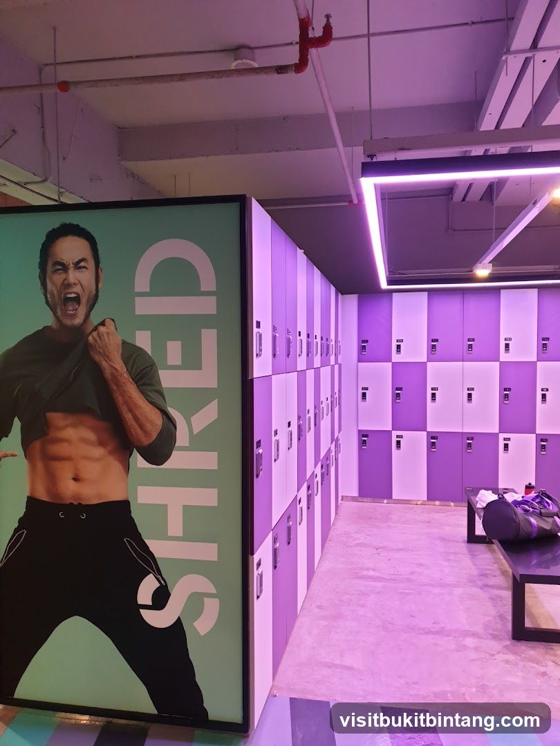 Gym Locker Room with Motivational Poster