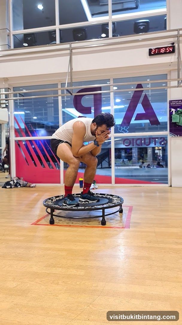 Man on a trampoline