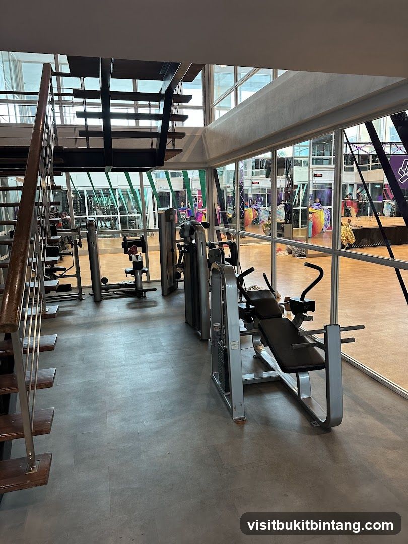 Gym Interior with Exercise Equipment