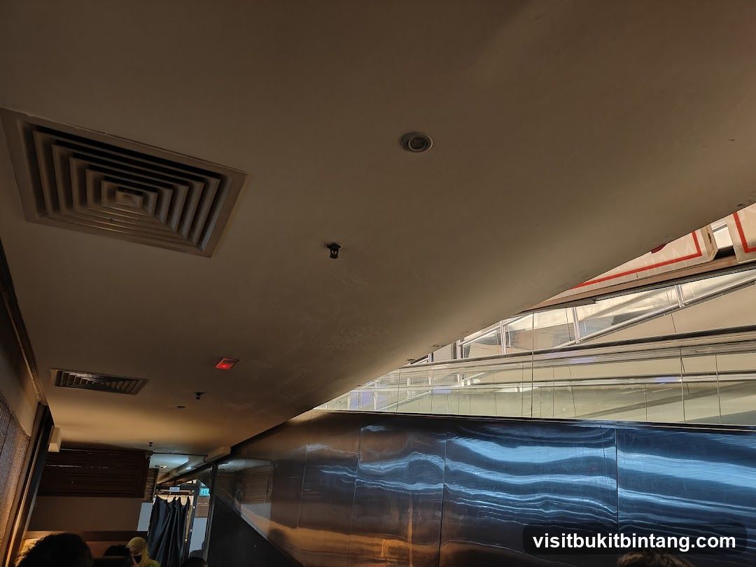Interior of a building with escalators