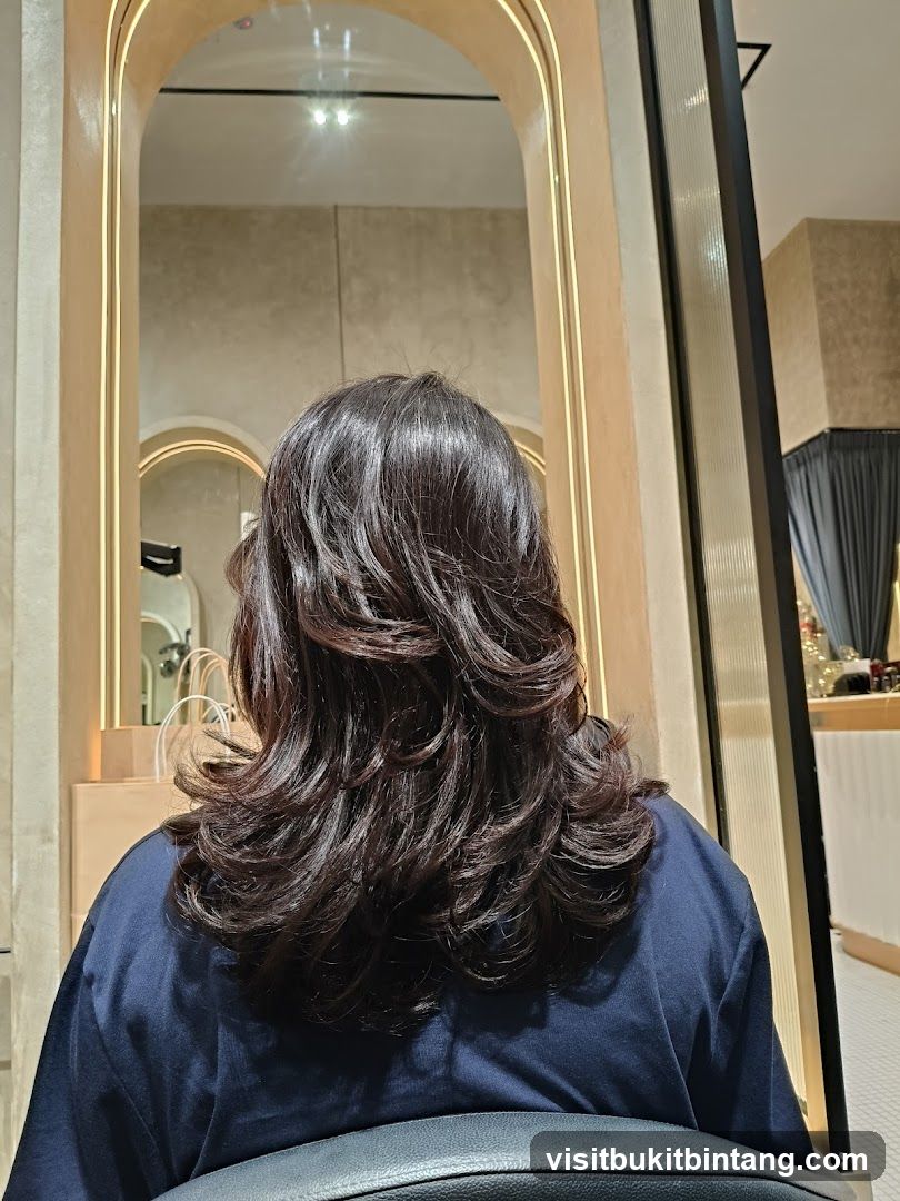 Woman with styled dark hair