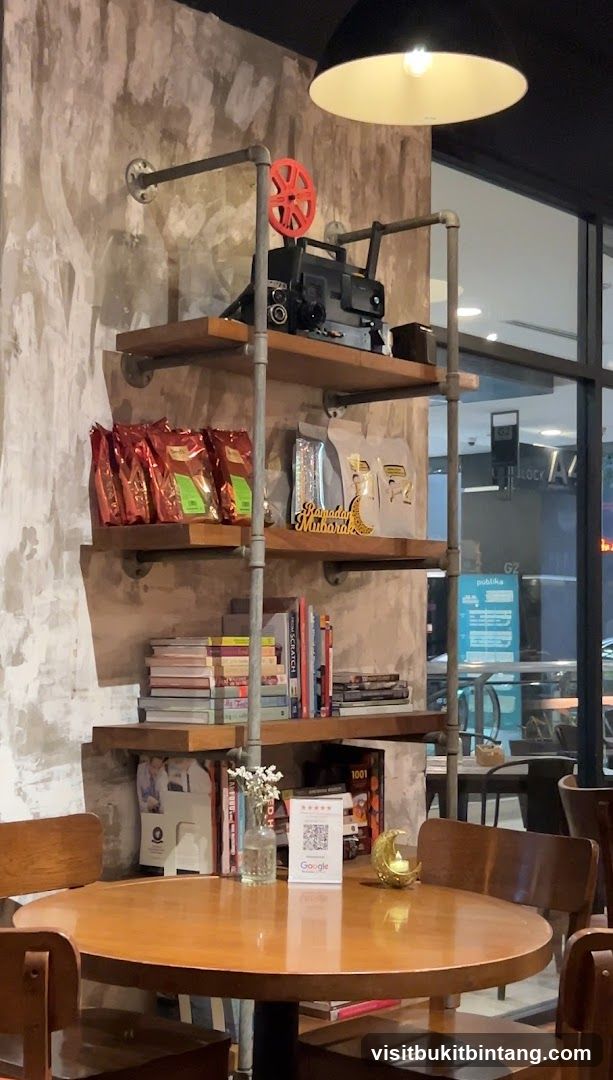 Cafe Interior with Shelving