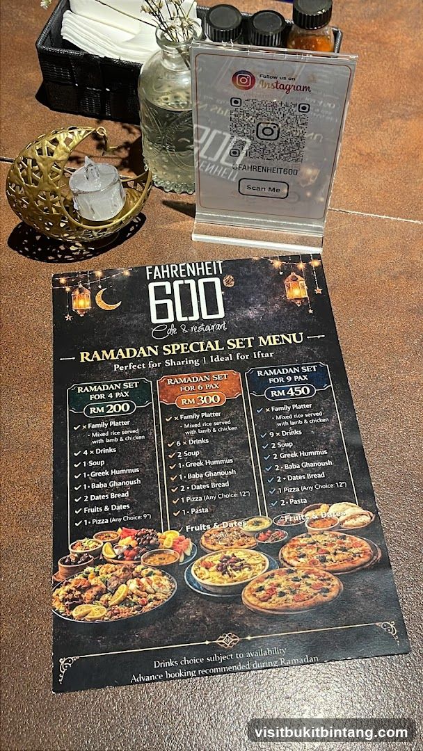 FAHRENHEIT 600 Cafe & restaurant RAMADAN SPECIAL SET MENU