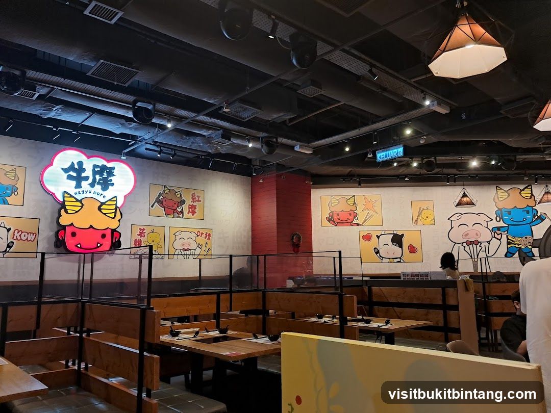 Restaurant Interior with Cartoon Characters