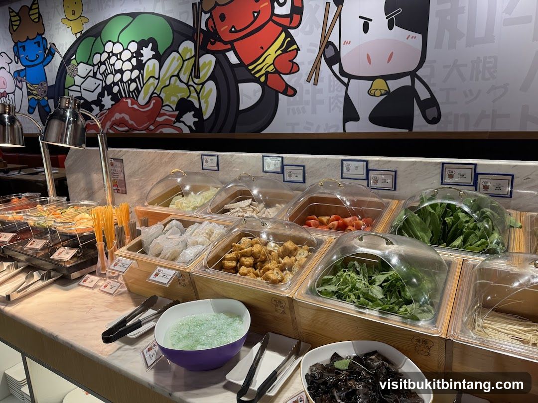 Buffet Display with Various Ingredients
