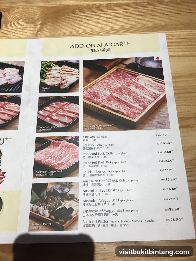 ADD ON ALA CARTE
