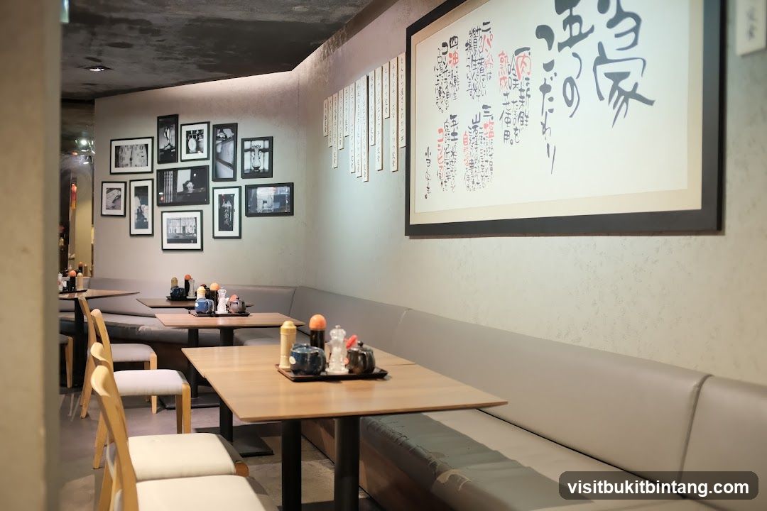 Restaurant Interior with Japanese Calligraphy Art