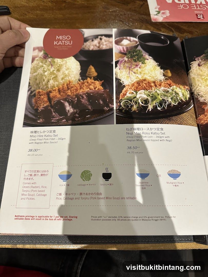 Miso Katsu Menu